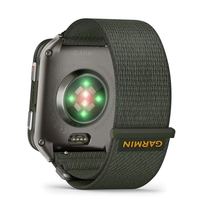 Trasera de Garmin Venu X1 Verde