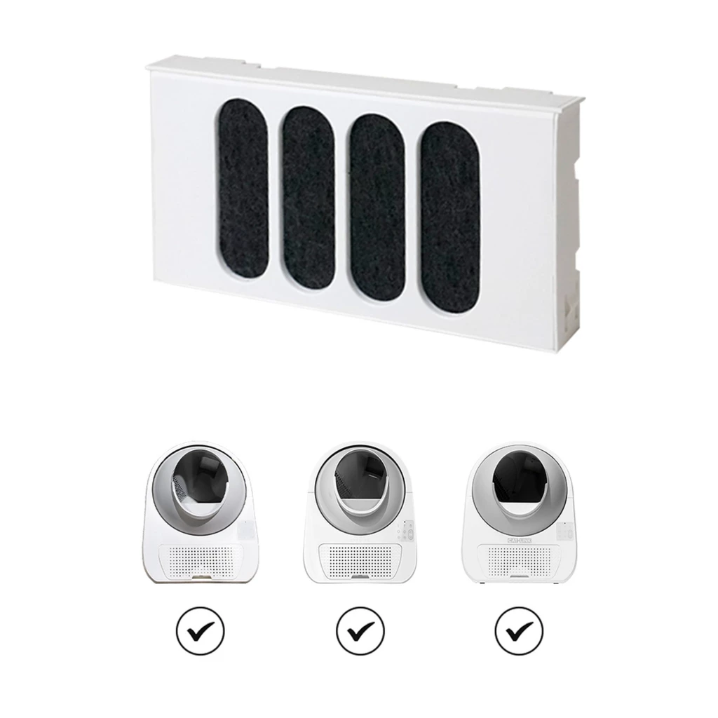 CATLINK Filtro de Carbón Activo para Catlink Ultra Pro y Pro X, cartucho rectangular blanco con cuatro ranuras negras alargadas, diseño modular reemplazable - Ítem1