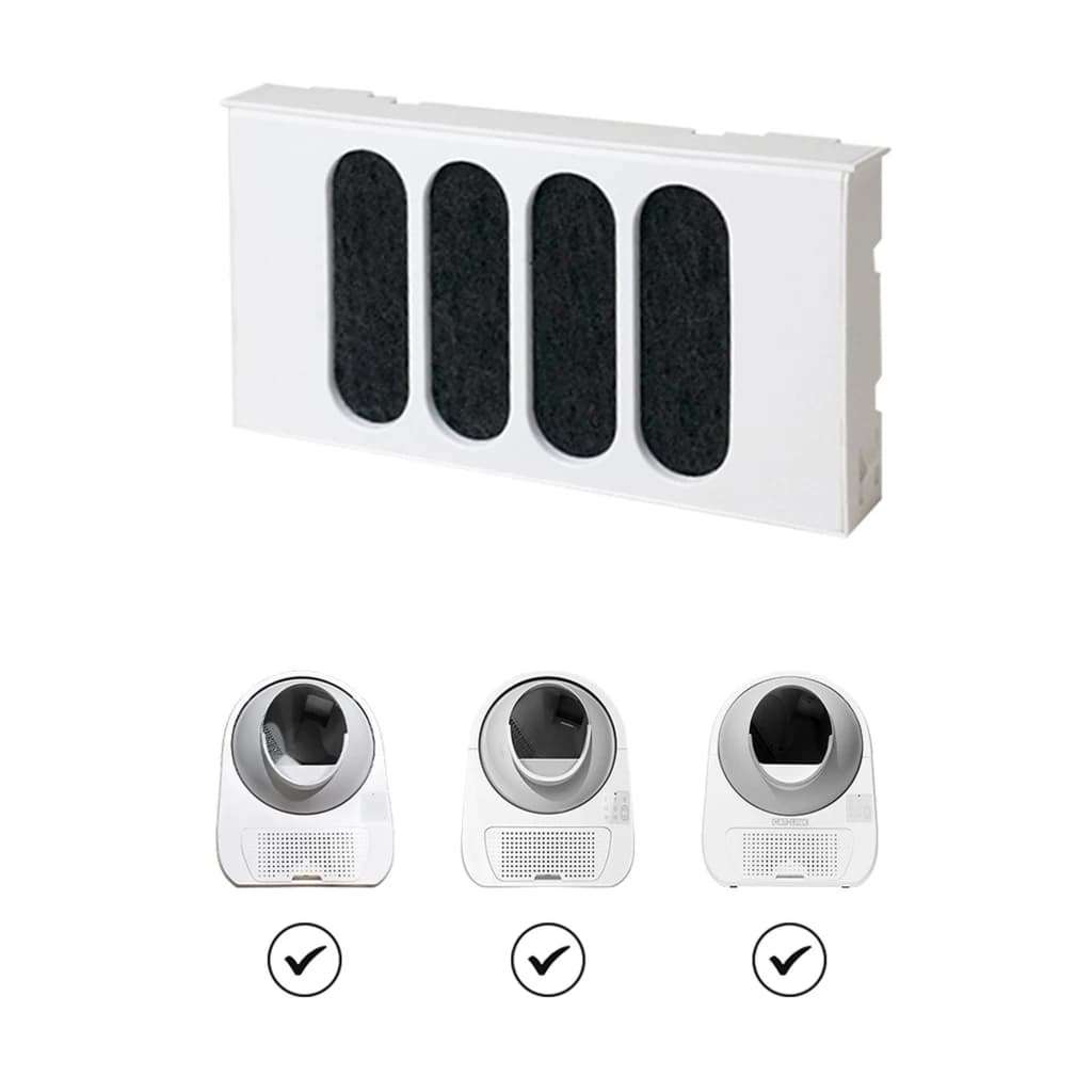 CATLINK Filtro de Carbón Activo para Ultra Pro y Pro X, cartucho blanco con cuatro paneles negros rectangulares, compatible con areneros automáticos mostrados