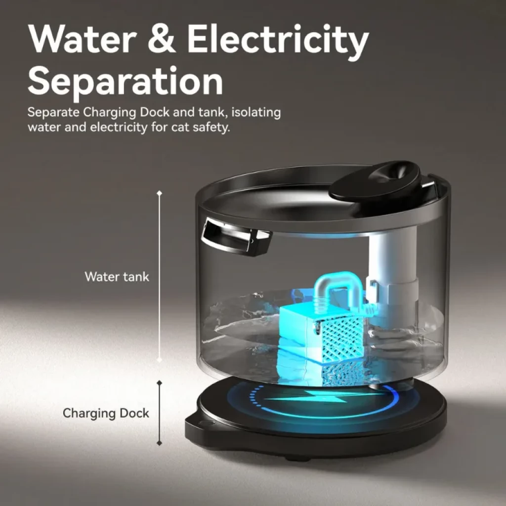 Fonte CATLINK AI Water Fountain Pure 2 Lite 2.3L cinzenta vista frontal - Item2
