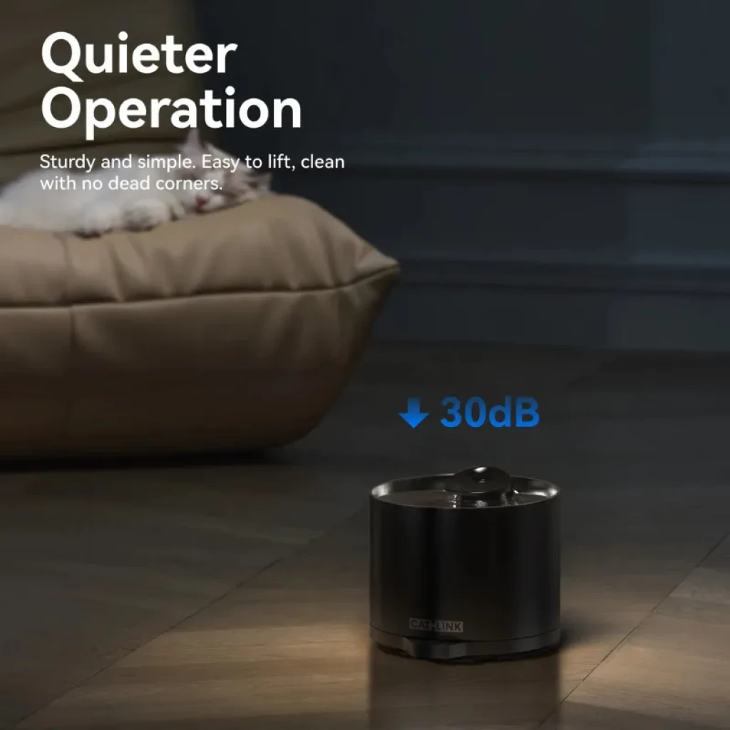 Fonte CATLINK AI Water Fountain Pure 2 Lite 2.3L cinzenta vista frontal - Item6