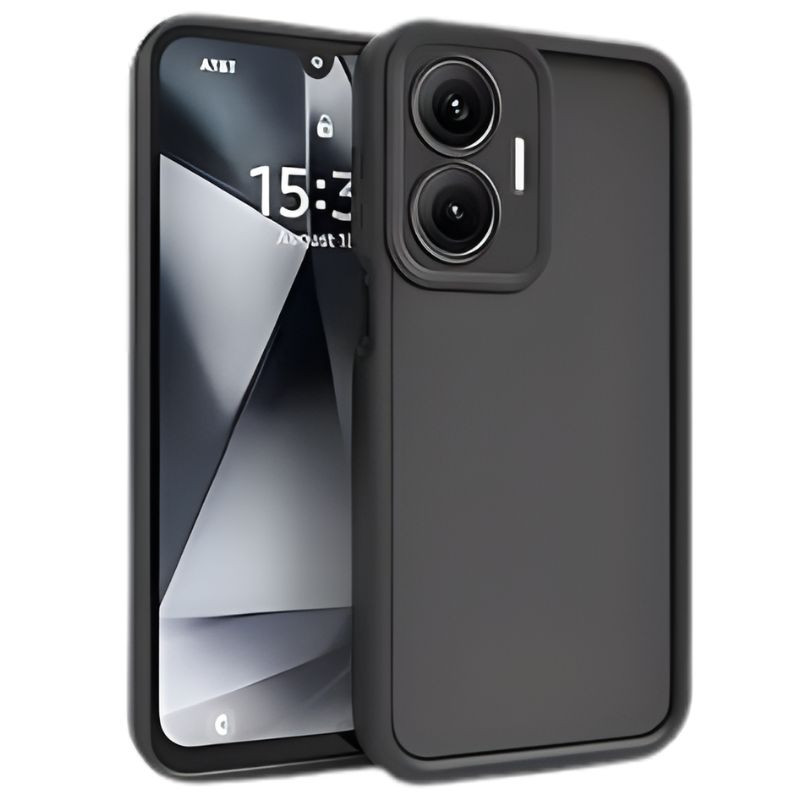 Funda Xiaomi Poco F7 Square Liquid Premium Negro con acabado mate, bordes elevados y módulo de cámara protegido; diseño robusto y sobrio, ajuste preciso. - Ítem
