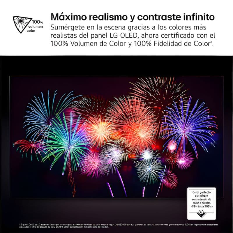 LG OLED48C54LA 48" 4K UHD OLED noir: écran fin, noirs profonds, couleurs 100% fidèles, contraste infini, feux d’artifice éclatants et détails lumineux.