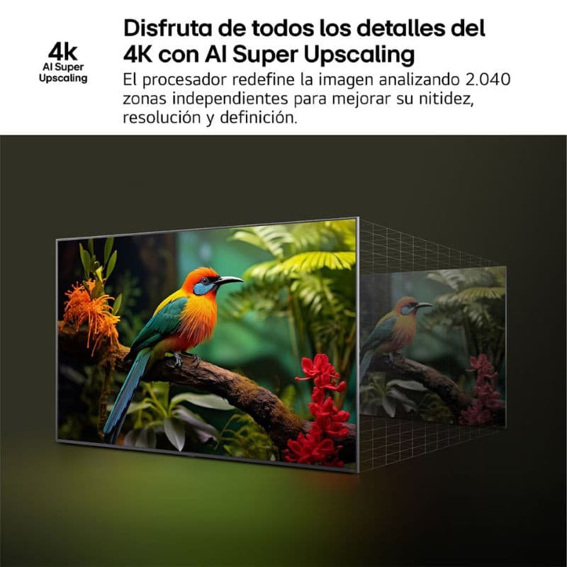 LG 55NANO81A6A 55" 4K Ultra HD NanoCell Smart TV Preto, maior detalhe com o processador 4K AI Super Upscaling