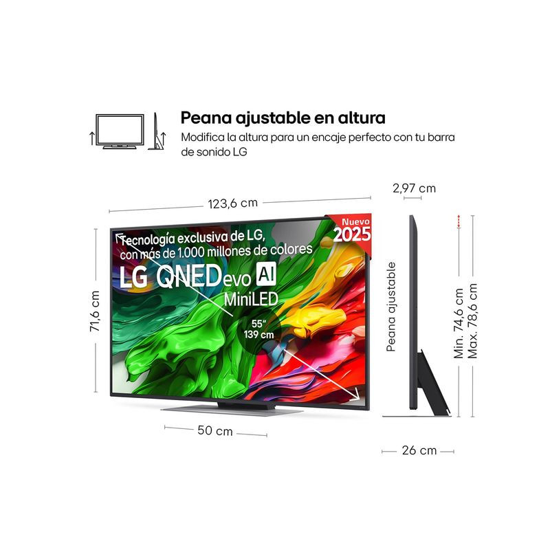 LG QNED evo AI 55QNED87A6B 55 4K Ultra HD Mini LED Smart TV Wifi Noir - Ítem9