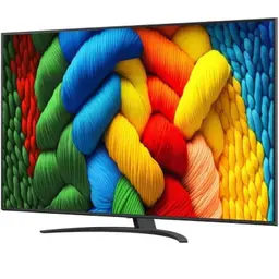LG AI 65NANO81A6A 65 4K Ultra HD NanoCell Smart TV com tela fina, moldura estreita, base curva, cores vivas e alto contraste para imagens nítidas