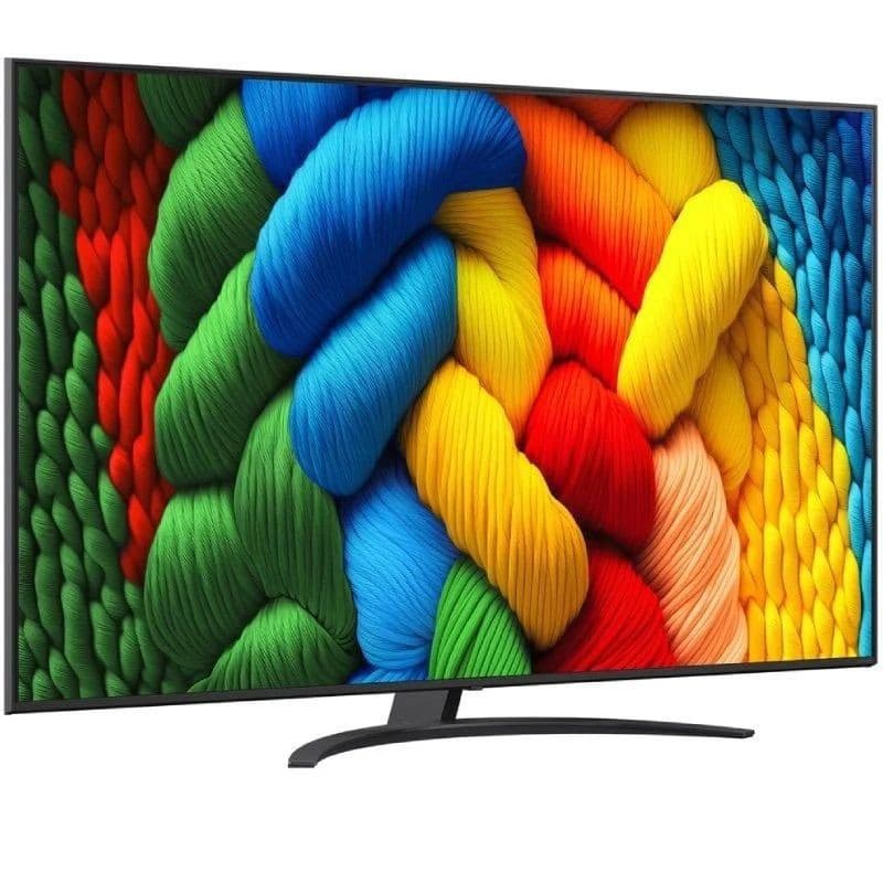 LG AI 65NANO81A6A 65 4K Ultra HD NanoCell Smart TV com tela grande, bordas finas, cores vibrantes e base curva elegante