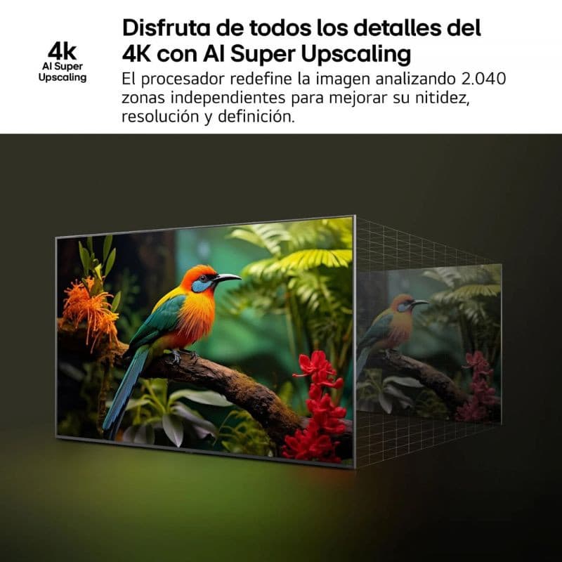 LG 86NANO81A6A 86" NanoCell 4K Ultra HD Smart TV Preto,  detalhes 4K com AI Super Upscaling