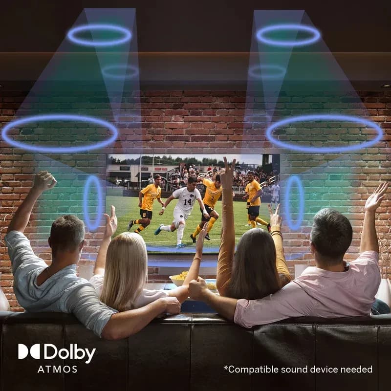 Thomson 50QG7C14 50 4K Ultra HD QLED Pro preto com tela grande, cores vibrantes e suporte Dolby Atmos para som imersivo em jogos e filmes
