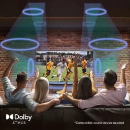 Thomson 50QG7C14 50 4K Ultra HD QLED Pro preto com tela grande, cores vibrantes e suporte Dolby Atmos para som imersivo em jogos e filmes
