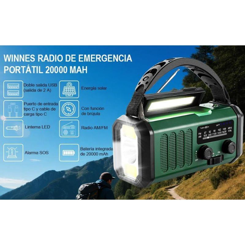 Radio de Emergencia Portátil 20000 mAh - Ítem1