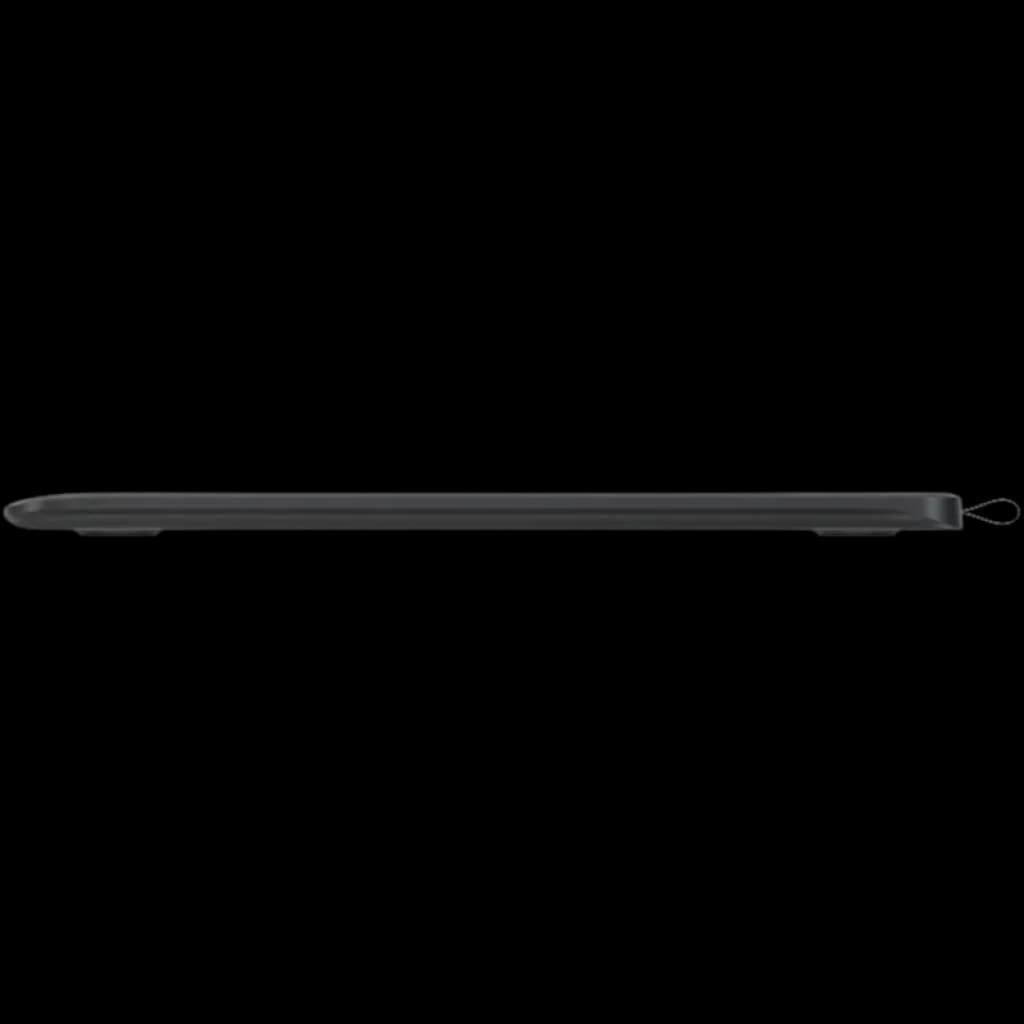 Tableta gráfica Huion Inspiroy Frego M L610 ultrafina vista lateral, perfil negro mate con bordes redondeados y puerto lateral, compatible con lápiz PW550S