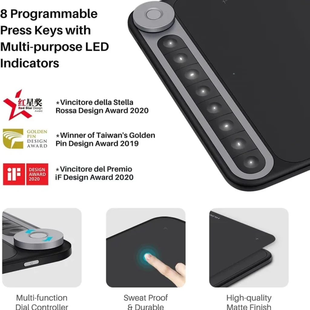 Huion Q620M Conectividad dual USB-C y inalámbrica 2.4 GHz - Tableta Gráfica - Ítem10