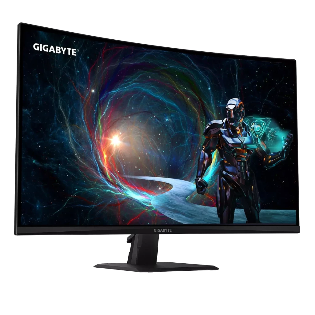 GIGABYTE GS32QCA 32 polegadas curvo QHD 2K com 180 Hz, 1 ms, 10 bits, 1500R e HDR Ready, painel LED preto com molduras finas e base robusta - Item2