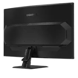 Moniteur GIGABYTE GS32QCA noir, dos mat avec évents angulaires, support réglable robuste, gestion des câbles intégrée, bords fins pour setup gaming