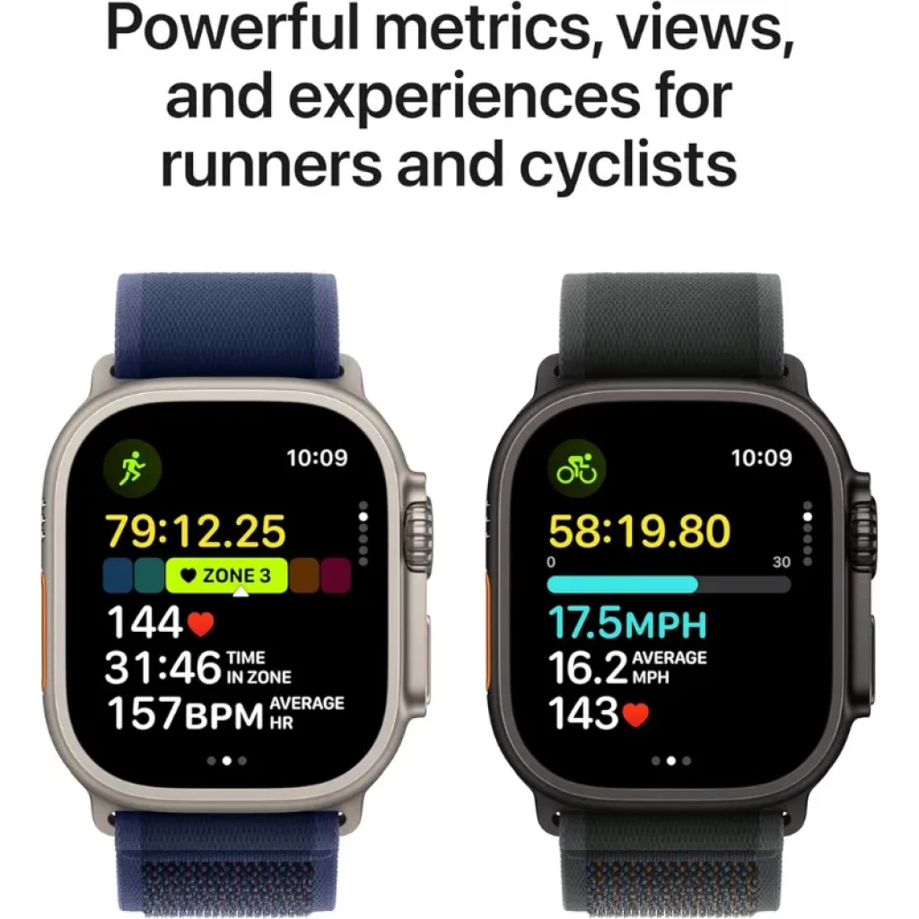 Apple Watch Ultra 2 49 mm GPS + Cellular en titane avec grand écran lumineux, couronne orange et bracelet Alpine bronzé en tissu robuste et ajustable - Ítem3