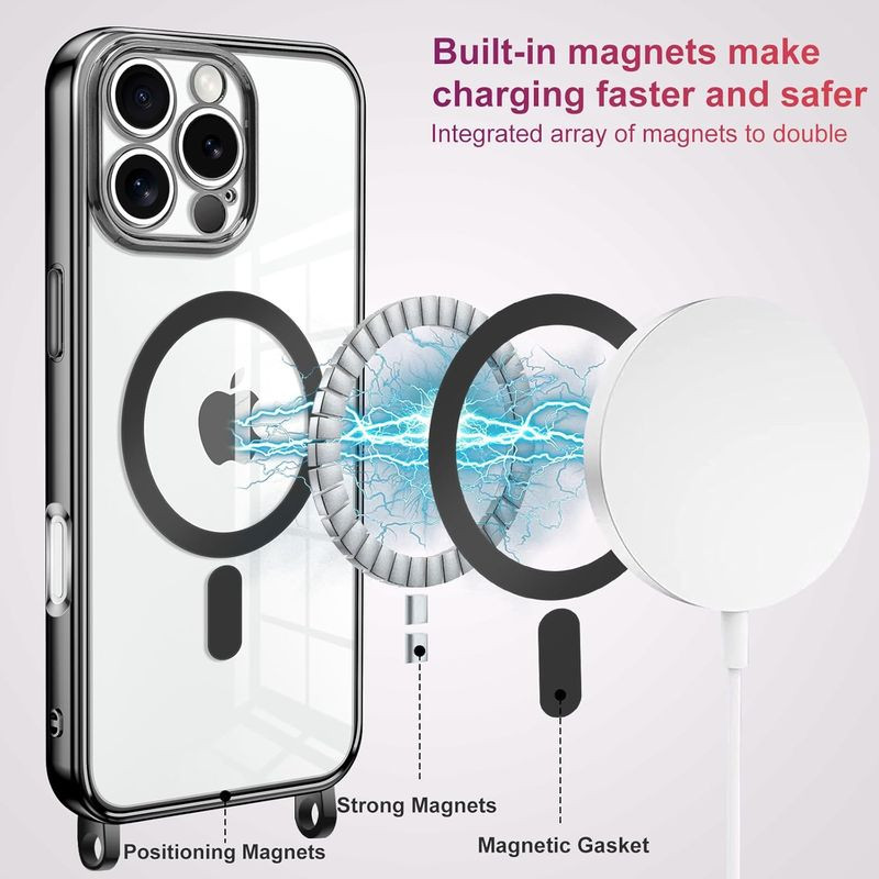 Funda Magnética con colgante para iPhone 16 Pro Negro - Ítem4