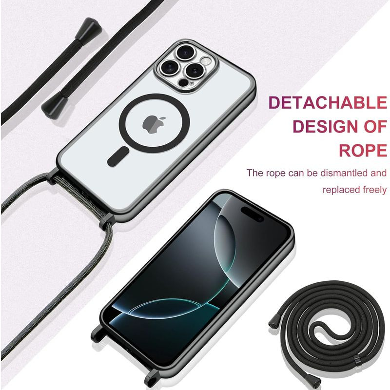 Funda Magnética con colgante para iPhone 16 Pro Max Negro - Ítem3
