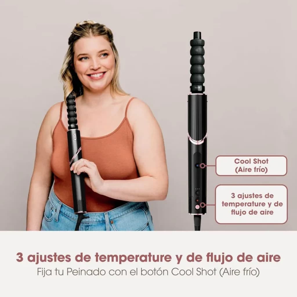 Shark HD426 FlexStyle 3-en-1 noir avec embout boucleur, poignée ergonomique, 3 réglages de température et débit d’air, bouton Cool Shot aire froid