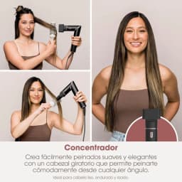 Embout concentrateur rotatif noir pour Shark HD426 FlexStyle, permet un séchage précis et coiffages lisses à tout angle, idéal cheveux lisses, ondulés ou