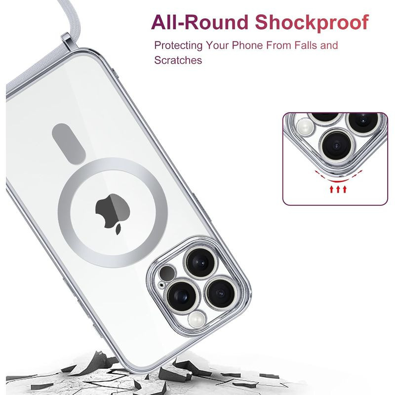 Capa Magnética com Pendente para iPhone 16 Pro Max Prata - Item3
