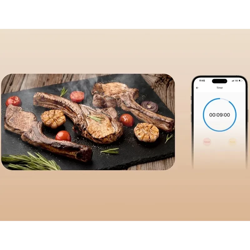 SONOFF BBQ BMT01 Thermomètre pour viande avec écran numérique lisible, indicateurs Bluetooth et batterie, boîtier noir compact avec bouton central - Ítem3
