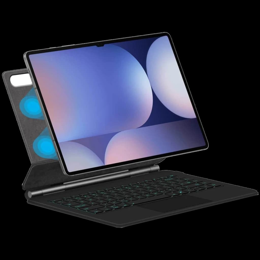 Funda con teclado para Samsung Galaxy Tab S10 Ultra con retroiluminación, soporte plegable, trackpad integrado y ranura para cámara y S Pen
