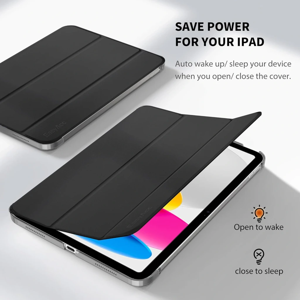 Funda con Teclado Apple iPad 2025 11 Inglés: cubierta negra plegable tipo tríptico, soporte estable, trasera translúcida rígida, recortes precisos para - Ítem1
