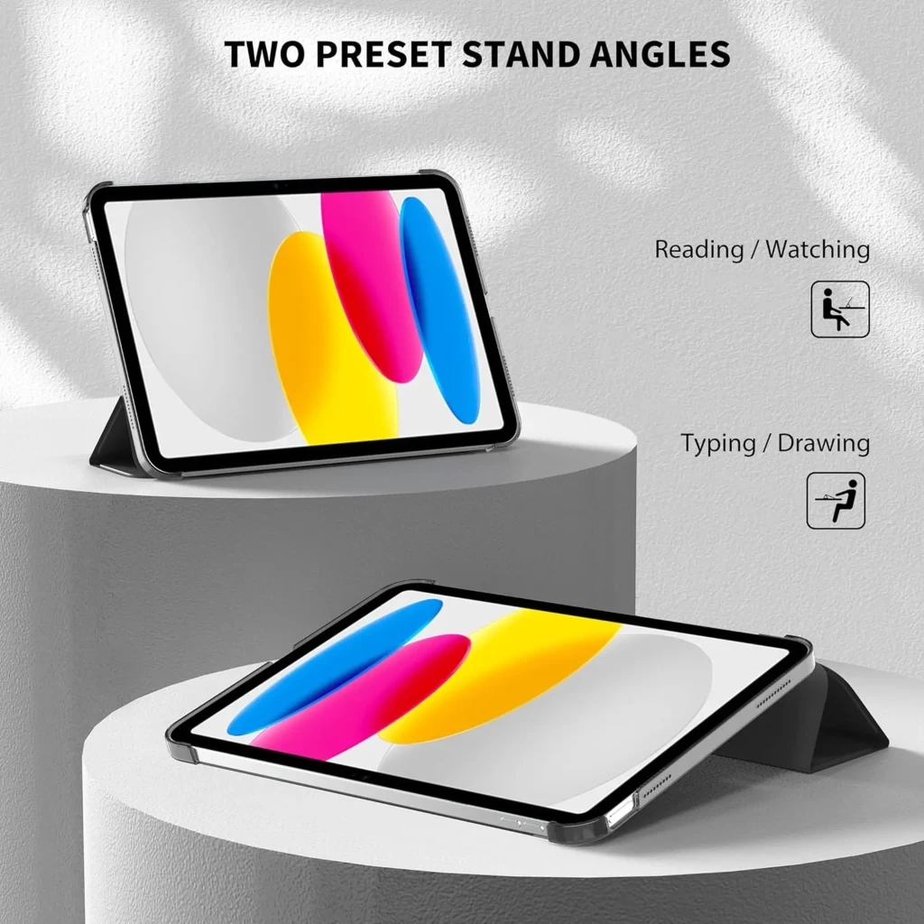 Funda con Teclado Apple iPad 2025 11 Inglés: cubierta negra plegable tipo tríptico, soporte estable, trasera translúcida rígida, recortes precisos para - Ítem2