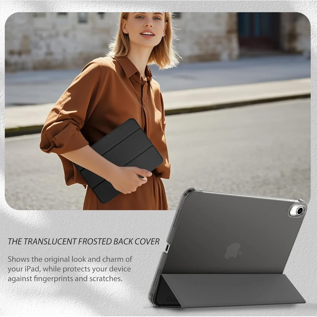 Funda con Teclado Apple iPad 2025 11 Inglés: cubierta negra plegable tipo tríptico, soporte estable, trasera translúcida rígida, recortes precisos para - Ítem5