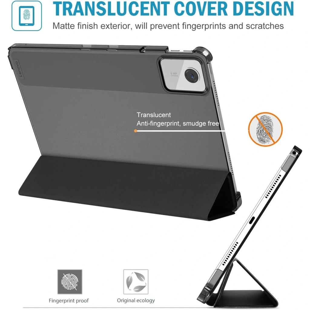 Coque intelligente noire pour Lenovo Tab M11 11 pouces, rabat pliable en support, découpe précise pour stylet, protection fine et élégante FHD LCD visible - Ítem1