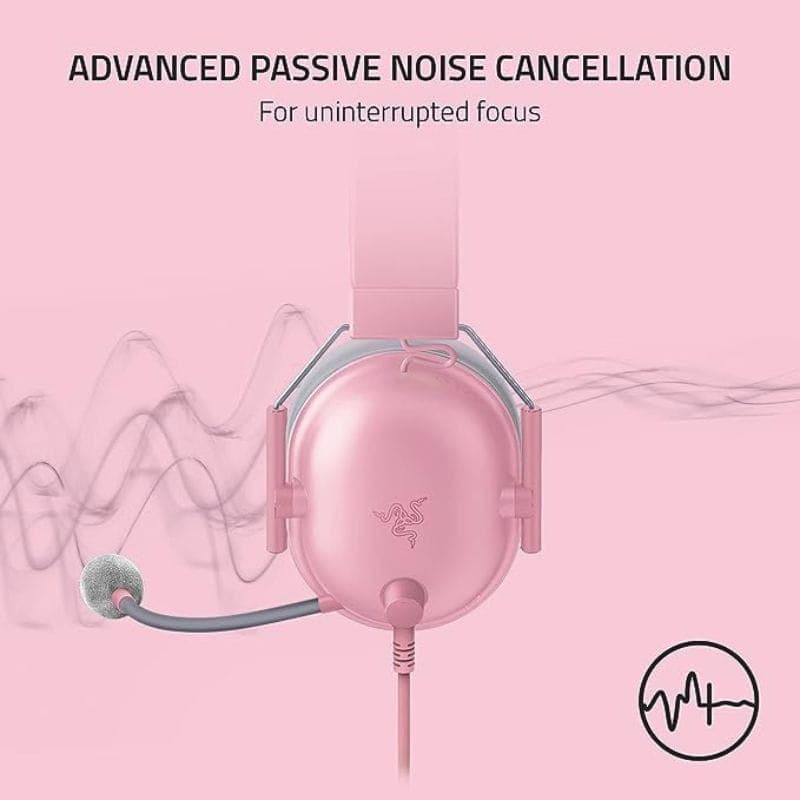 Razer Blackshark V2 X Rosa– Auriculares Gaming con cable y cancelación de ruido