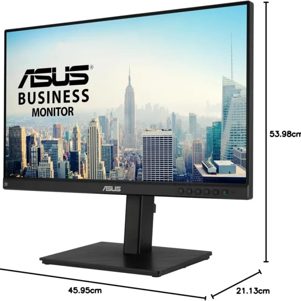 ASUS BE24ECSBT écran PC 24 pouces Full HD IPS tactile noir, bords fins, pied réglable, boutons latéraux, design pro, 75 Hz, format compact