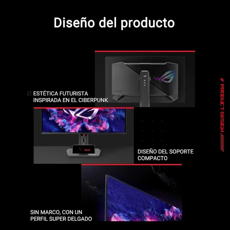 ASUS ROG Strix XG27UCDMG 27 QD-OLED 4K, taxa de 240 Hz, cores vibrantes, pretos profundos, design gamer com base ajustável e bordas finas - Item8