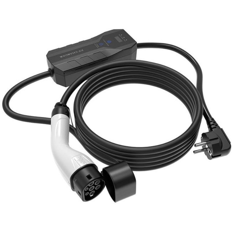 Choetech ACG14 cargador EV portátil con pantalla LCD, cable largo, clavija Schuko 240V 16A 3.5 kW y conector tipo 2 con tapa protectora - Ítem1