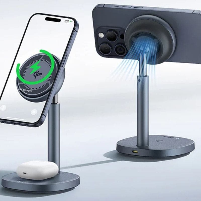 Baseus Orbit 2 Pro Qi2 Cinza - Carregador magnético, carregamento horizontal e vertical