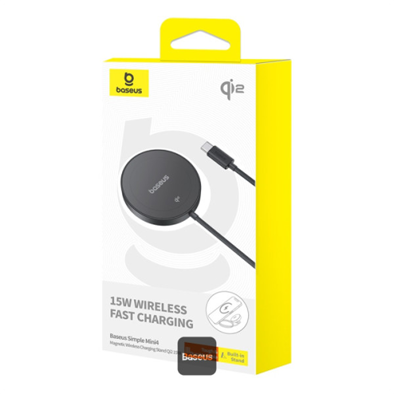 Cargador inalámbrico magnético Baseus Mini4 - Negro - Ítem3