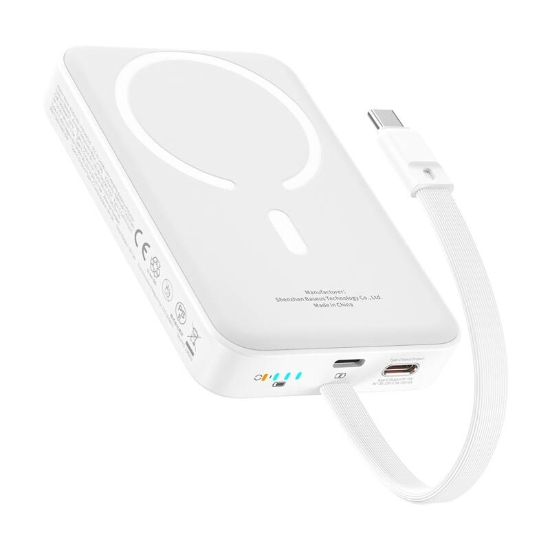 Powerbank Mini Magnético Baseus 10000mAh 30W - Branco - Item