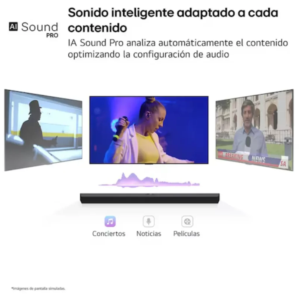 LG S70TY 3.1.1 avec caisson de basses 400 W Dolby Atmos Noir - Barre de son - Ítem6