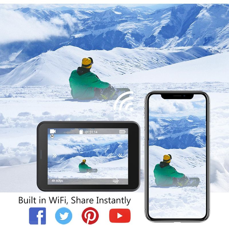 AKASO V50 Pro 4K 30FPS 20MP WiFi - Ítem5