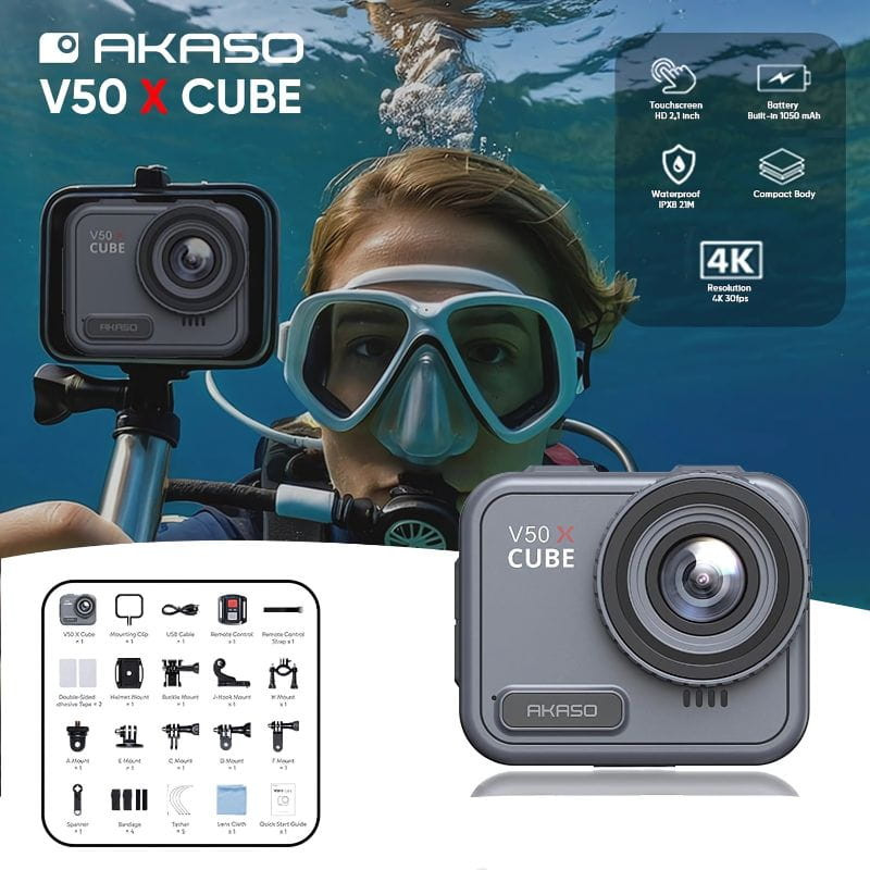 Akaso V50 X Cube 4K/30fps Impermeable WiFi - Cámara deportiva - Ítem3
