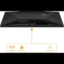 AOC Q27G42ZE 27 pouces, dos noir angulaire avec anneau rouge, ports HDMI 2.0, DisplayPort et sortie casque, design gaming épuré