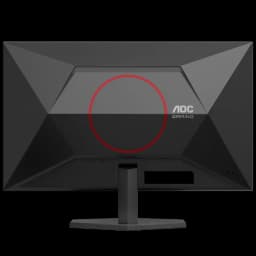 Moniteur AOC Q27G42ZE 27 pouces, dos noir angulaire avec anneau rouge, pied central robuste, design gaming épuré et moderne