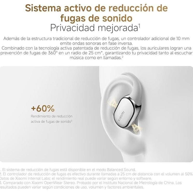 Xiaomi OpenWear Stereo Pro ANC Preto Grafite com controlador de fugas de som, redução ativa de ruído e design aberto confortável para chamadas e música