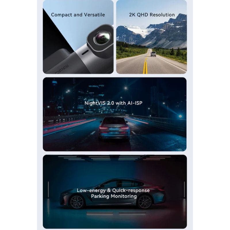 DDPAI MINI2X 2K Dash Cam - Caméra pour voiture, vision nocturne