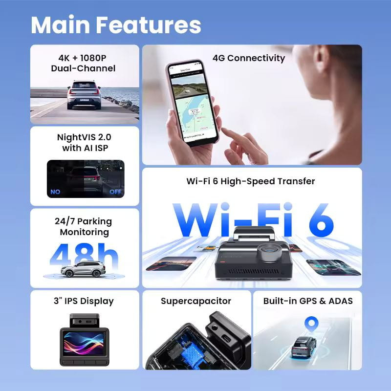 DDPAI Z50 Pro 4G Dual 4K Dash Cam - Cámara para Coche - Ítem6