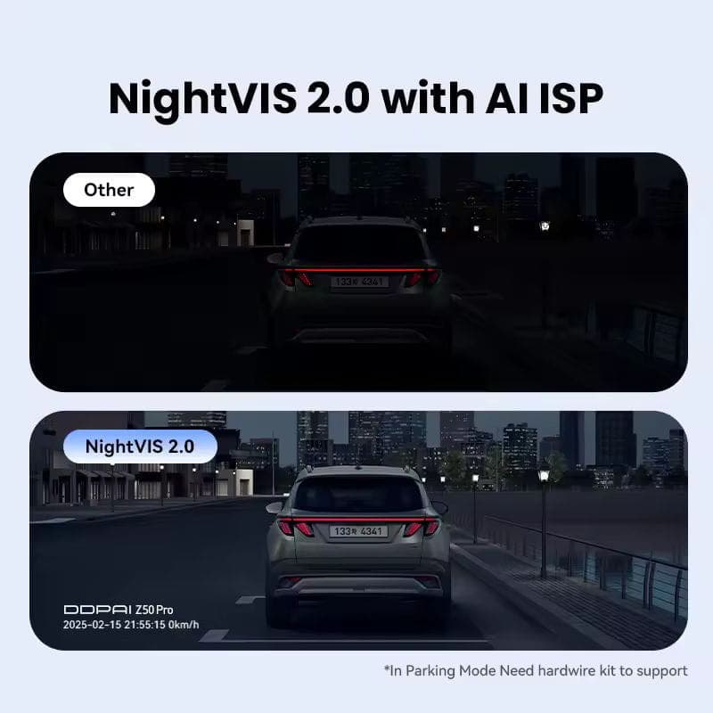 DDPAI Z50 Pro 4G Dual 4K Dash Cam - Câmara para automóvel, visão noturna