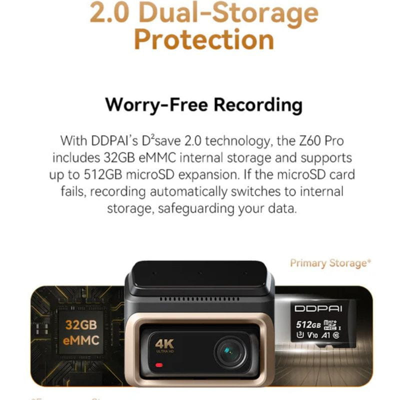 DDPAI Z60 Pro 4K Dual Dash Cam - Câmara para carro - Item4