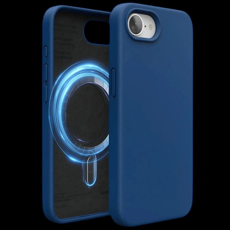 Coque souple bleue pour iPhone 17e/16e  compatible avec Magsafe