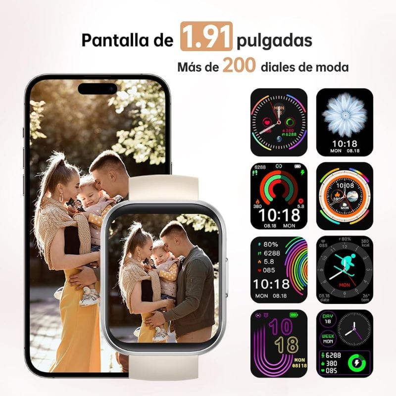 Oukitel BT103 1.91 Bluetooth 5.2 Plata Azul - Reloj Inteligente - Ítem1